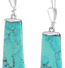 Robert Lee Morris "Mosaic" Semiprecious Turquoise Stone Long Drop Earrings