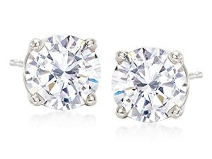 Ross-Simons Round CZ Stud Earrings in 14kt White Gold