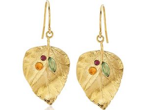 Ross-Simons 1.40 ct. t.w. Multi-Stone Leaf Drop Earrings in 18kt Yellow Gold Over Sterling
