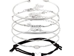 XOCARTIGE Layered Bracelet Set Assorted Beaded Bracelet Multiple Stackable Wrap Bangle Jewelry Adjustable