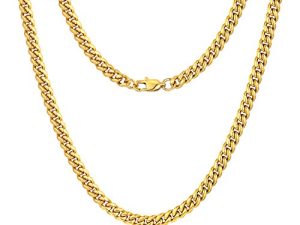 Jewlpire Diamond Cut Miami Mens Cuban Link Chain Necklace