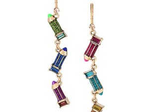Colored Pencil Mismatched Earrings