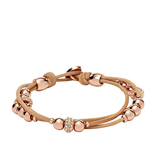 Fossil Women's Stainless Steel and Genuine Leather Bracelet Fossil Women's Stainless Steel and Genuine Leather Bracelet
