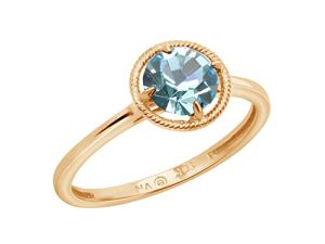 Amazon Collection 10k Gold Round-Cut Birthstone Ring made with Infinite Elements Crystal