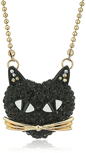 Betsey Johnson Pave Cat Pendant Necklace Betsey Johnson Pave Cat Pendant Necklace