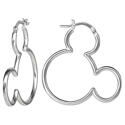 Disney Womens Minnie and Mickey Mouse Outline Hoop Earrings - Mickey Mouse Earrings - Minnie Mouse Earrings - Disney Jewelry Disney Womens Minnie and Mickey Mouse Outline Hoop Earrings - Mickey Mouse Earrings - Minnie Mouse Earrings - Disney Jewelry