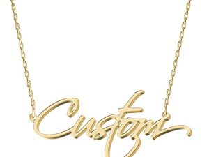 UMAGICBOX Personalized Dainty Name Necklace 18K Real Gold Plated Stainless Steel Hypoallergenic No Fade Custom Engraved Initial Nameplate Pendant Jewelry Customized Birthday Mother Christmas Day Gifts for Women Girls Teen Kids Daughter