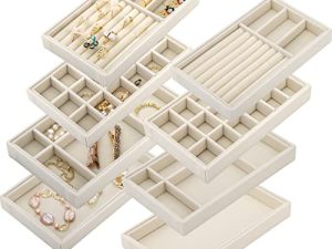 Elsjoy Set of 8 Velvet Jewelry Tray