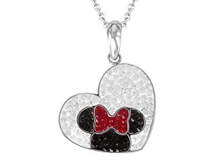Disney Minnie Mouse Stainless Steel Crystal Heart Necklace