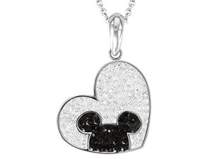Disney Mickey Mouse Stainless Steel Crystal Heart Necklace
