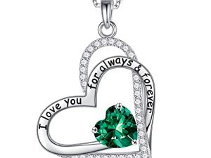 Forever Love Heart Birthstone Necklace for Women
