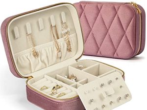 KAMIER Small Jewelry Boxes for Women | Velvet Jewelry Organizer Box for Earrings