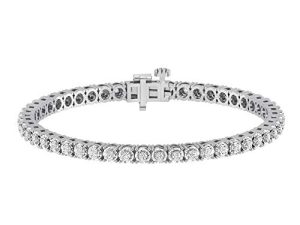 1.00 Carat Real Diamond Circle Link Tennis Bracelet (J