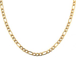 HZMAN Men Women 24k Real Gold Plated Figaro Chain Stainless Steel Necklace