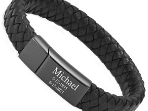 Personalized Cremation Jewelry Urn Bracelet for Ashes -Women Men Memorial Braided Leather Urn Bracelet for Human Ashes Keepsake Cuff Bangle