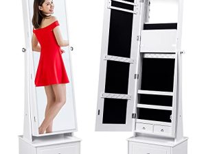 Best Choice Products 360 Swivel Mirrored Jewelry Cabinet