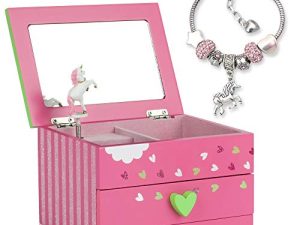 Amitié Lane Unicorn Musical Jewelry Box for Girls - Unicorns Gifts For Girls - Music Box For 5 Year Old Birthday Gifts or Ages 6