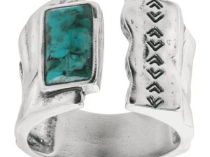 Silpada 'Split Mountain' Compressed Turquoise Cuff Ring in Sterling Siler