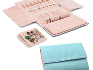 Becko Jewelry Organizer Roll Travel Jewel Bag case for Multiple Necklaces