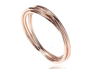 PAVOI 14K Plated Interlocked Rolling Anxiety Ring for Women and Men| Fidget Ring for Women | Stacking Ring | Gold Ring for Women