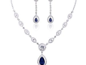 GULICX AAA Cubic Zirconia CZ Silver Plated Base Women's Party Jewelry Set Earrings Pendant Necklace
