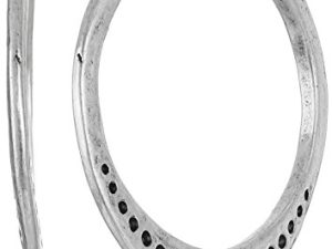Lucky Brand Silver Floral Open Work Hoop Earrings