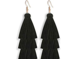 Jugalstar Colorful Tassel Earrings 3 Tier Layered Bohemian