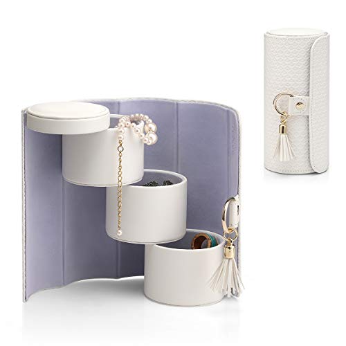 Vlando Small Jewelry Case Travel Accessory Storage Box Jewelry Organizer White Vlando Small Jewelry Case Travel Accessory Storage Box Jewelry Organizer White