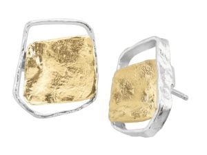 Silpada 'Golden Sands' Stud Earrings in Sterling Silver with 14K Gold-Plating