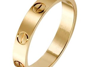 Love Friendship Ring 18k Titanium Steel Promise Ring Wedding Band Jewelry Birthday Gifts for Women and Girl