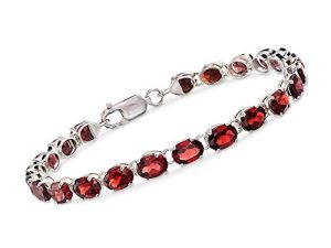 Ross-Simons 18.00 ct. t.w. Oval Garnet Bracelet in Sterling Silver
