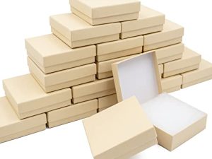 opaprain Cardboard Jewelry Brown Gift Boxes 20 Pack3.5×3.5×1 inches