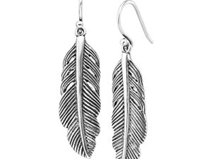Silpada 'Etched Feather' Drop Earrings in Sterling Silver