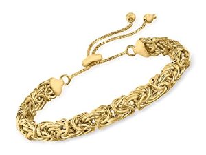 Ross-Simons 18kt Gold Over Sterling Silver Byzantine Bolo Bracelet