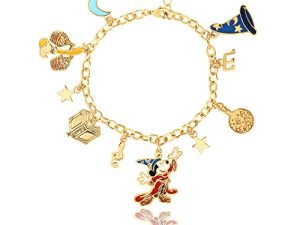 Disney Womens Mickey Mouse Fantasia Charm Bracelet - Mickey Mouse Bracelet Jewelry