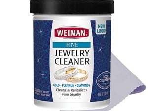 Weiman Jewelry Cleaner Liquid with Polishing Cloth Included – Restores Shine and Brilliance to Gold