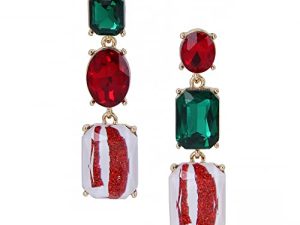 Betsey Johnson Peppermint Stone Non-Matching Earrings