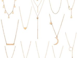 Starain 12Pcs Layered Choker Necklace Fashion Multilayer Chain Necklace Simple Gold Necklace Set for Women Teen Girls