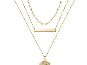 Gold Layered Initial Necklaces for Women