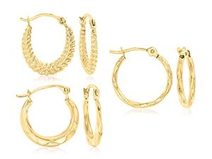 Ross-Simons 14kt Yellow Gold Jewelry Set: 3 Pairs Of Huggie Hoop Earrings