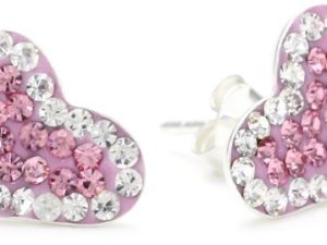 Betsey Johnson Pink Pave Heart Stud Earrings