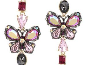 Betsey Johnson Butterfly Mismatch Linear Earrings