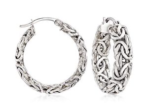 Ross-Simons Sterling Silver Byzantine Hoop Earrings