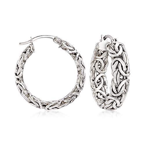 Ross-Simons Sterling Silver Byzantine Hoop Earrings Ross-Simons Sterling Silver Byzantine Hoop Earrings