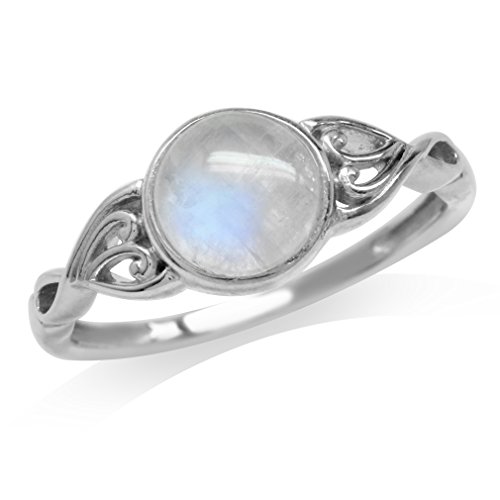 Silvershake 7mm Natural Moonstone 925 Sterling Silver Victorian Style Solitaire Ring Silvershake 7mm Natural Moonstone 925 Sterling Silver Victorian Style Solitaire Ring