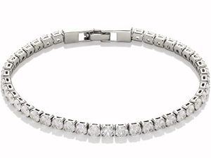 Amazon Essentials 14K Gold Plated or Sterling Silver Plated Cubic Zirconia Tennis Bracelet 7.5"