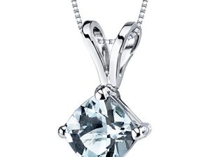 Peora Aquamarine Pendant in 14 Karat White Gold