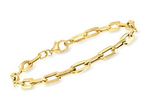 Ross-Simons Italian 14kt Yellow Gold Paper Clip Link Bracelet
