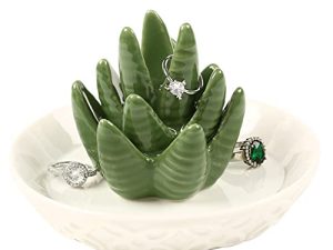 HOME SMILE Ceramic Aloe Ring Holder