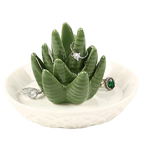 HOME SMILE Ceramic Aloe Ring Holder HOME SMILE Ceramic Aloe Ring Holder